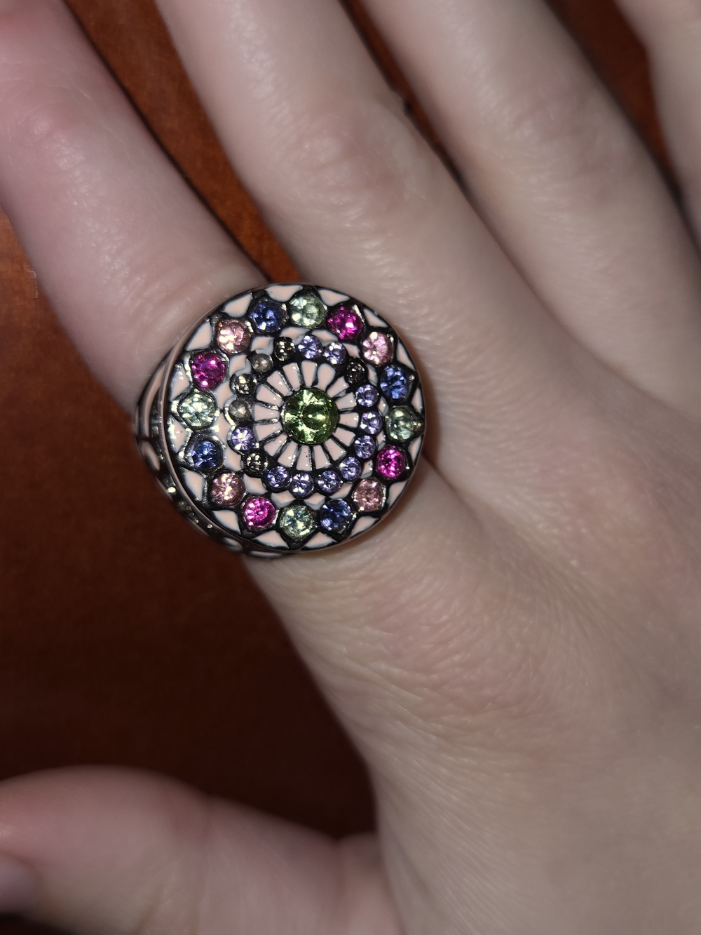 Multicolor Floral Cluster Statement Ring - Women Jewelry